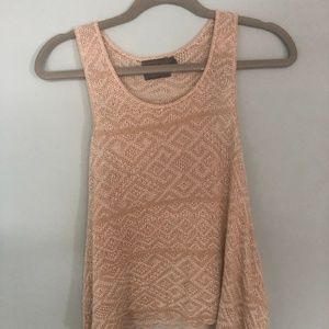 Tan Flowy Sleeveless Sweater Top